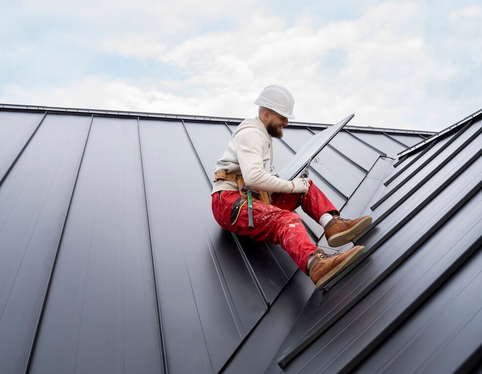 Flat roof skylight installed on a modern home