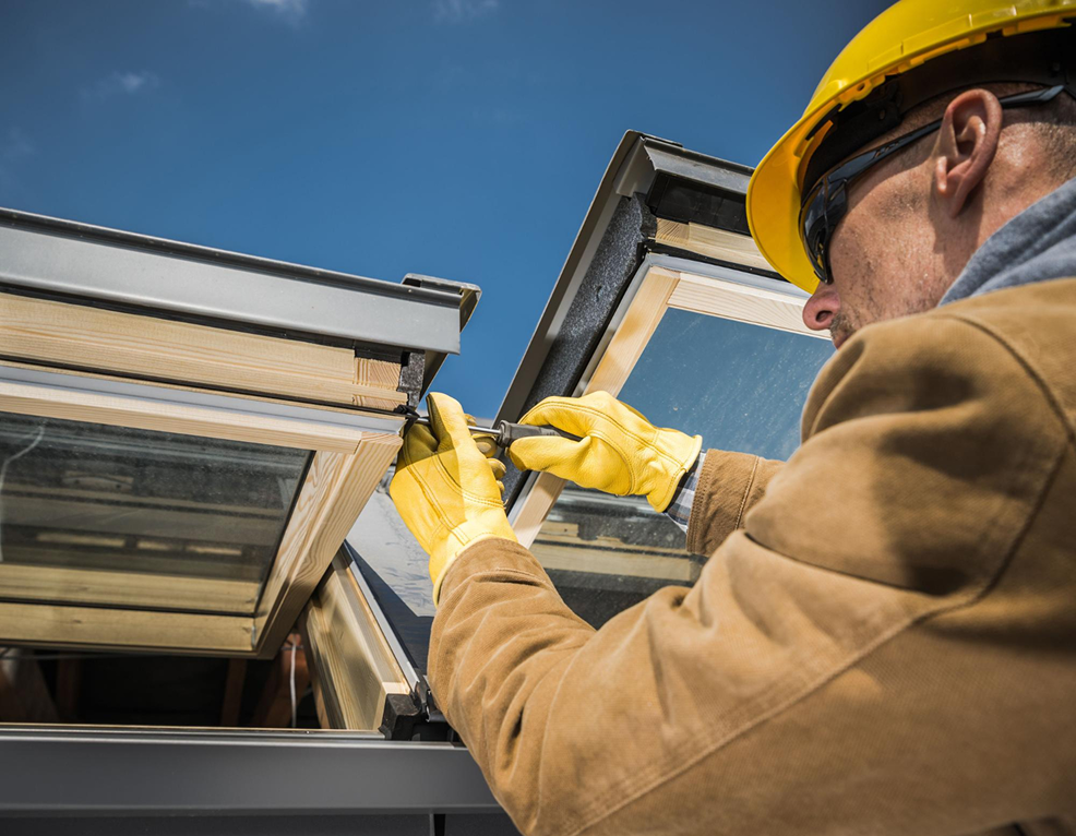 Skylight repair on residential roof